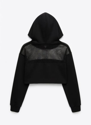 Sudadera Crop Top con Rejilla