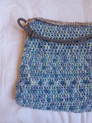 Borsa donna uncinetto blu multicolor