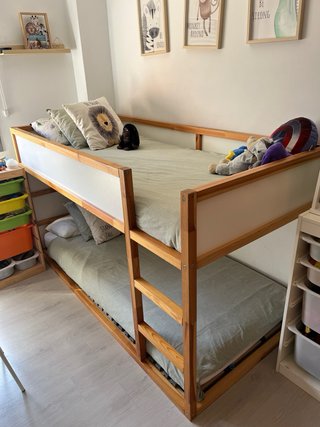 Litera IKEA Kura Blanca/Pino 90x200 cm