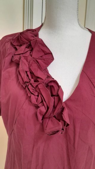 Abito rosso in cotone, poliammide ed elastan