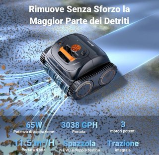 Robot Limpiafondos Piscina Negro/Naranja