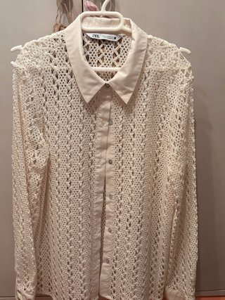 Chaqueta Zara encaje beige talla única