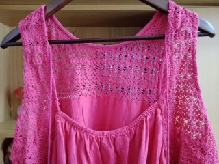 Camiseta fucsia de crochet 3XL, talla 52 de España