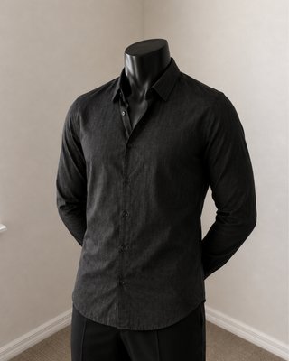 Camisa Armani Jeans Gris Oscura Hombre
