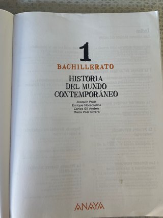 Historia del Mundo Contemporáneo 1 Bachillerato