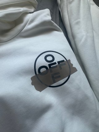 Off-White Sudadera Blanca y Beige