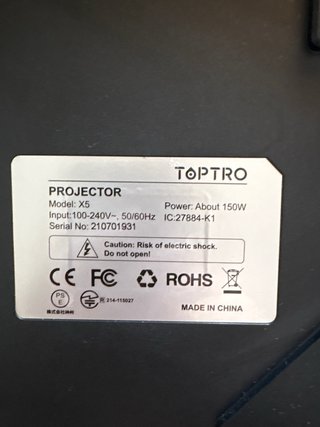 Proyector TOPTRO X5 Negro