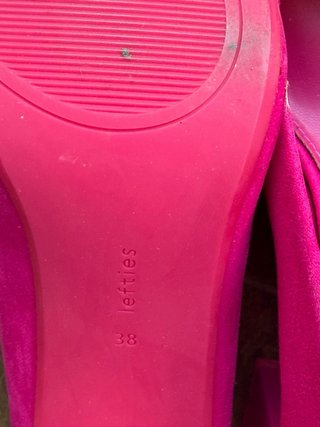 Zapatos fucsia tacón bajo talla 38