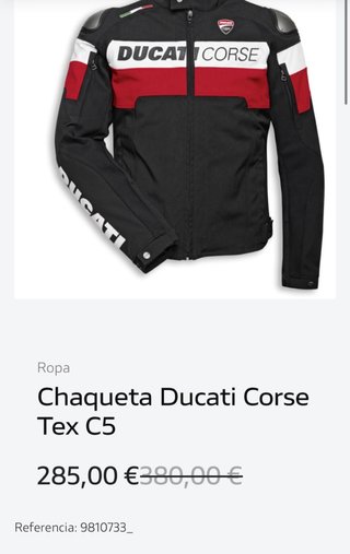 Chaqueta Ducati Dainese Negra y Roja
