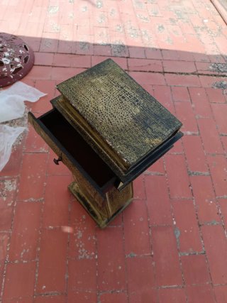 Mesa libro madera con cajón
