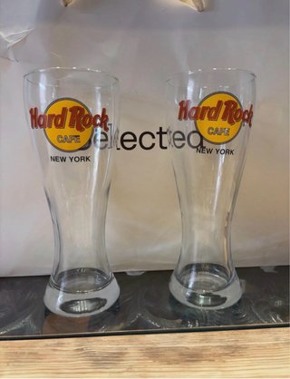 2 Bicchieri da Birra Hard Rock Cafe New York Vintage