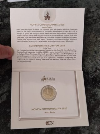 2 euros euro Vaticano Anno Santo Jubileo 2025