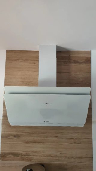 Campana extractora Candy cristal blanco