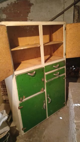 Alacena Cocina Antigua Madera y Metal