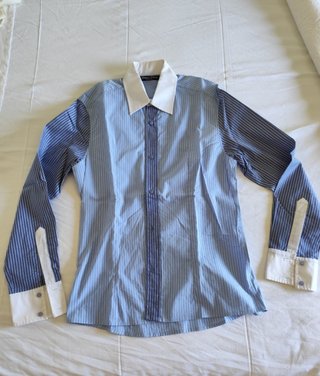 Camicia Rockers Riders righe azzurre e bianche