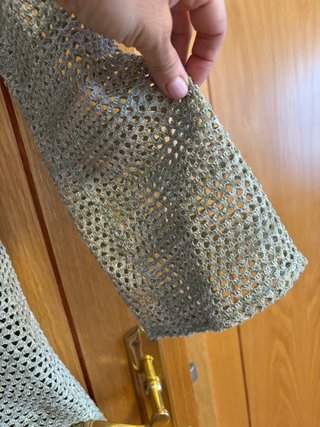 Vestido Zara perforado hilos metalizados T.L