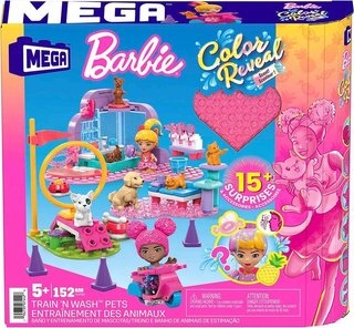 Mega Barbie Color Reveal Train 'n Wash Pets