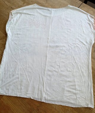 Top Zara estampado zigzag naranja y blanco