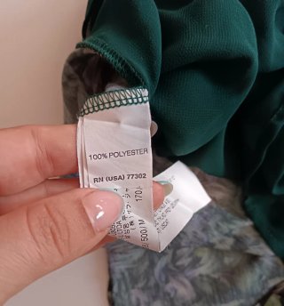 Camisa Zara Estampada Verde y Negra