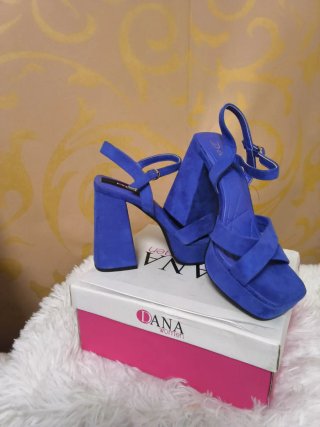 Sandalias de tacón azul