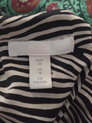 Vestido H&M Cebra Talla 40
