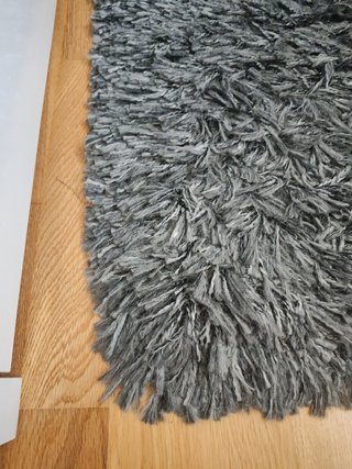 2 Alfombras de pelo largo gris