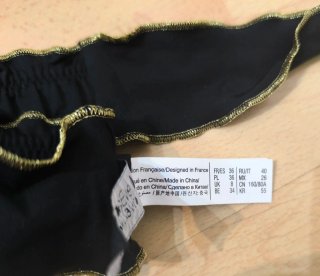 Bikini Etam Negro Talla S con Detalles Dorados