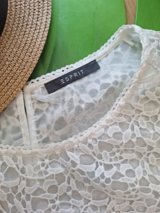 Vestido blanco encaje Esprit talla única