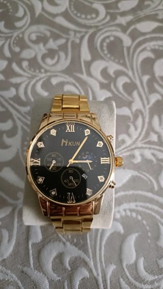 Reloj KUN Hombre Negro y Dorado