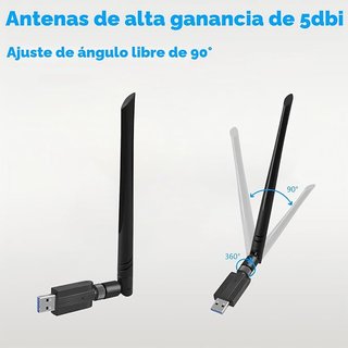 Antena WiFi USB 3.0 1300Mbps 5GHz/2.4GHz
