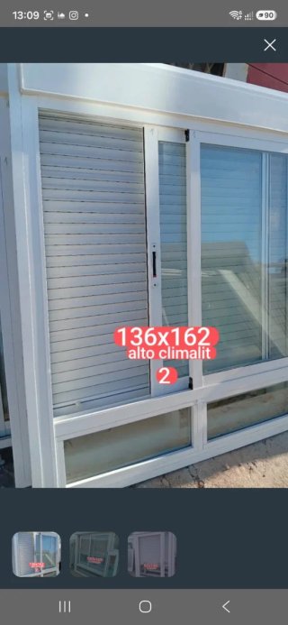 Ventana aluminio 150x140 alto climalit