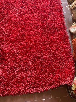 Tappeto Shaggy Ottomano Rosso Spesso 240x170