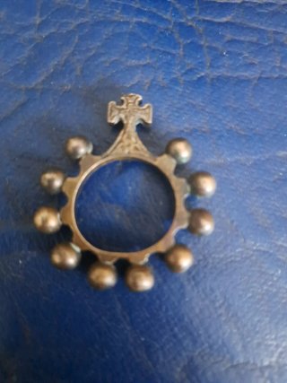 Anillo Rosario Antiguo Plata