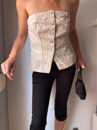 Top Corsé H&M Beige Talla S