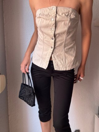 Top Corsé H&M Beige Talla S