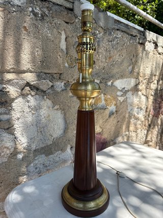 Lámpara Vintage Madera y Metal Dorado
