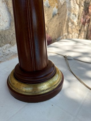 Lámpara Vintage Madera y Metal Dorado