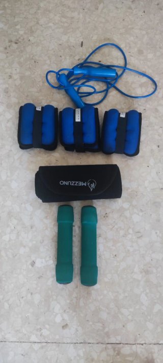 Kit Gimnasia: Cuerda, Mancuernas, Pesas, faja