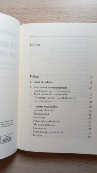 El malestar es otra cosa sobre la necesidad de ...