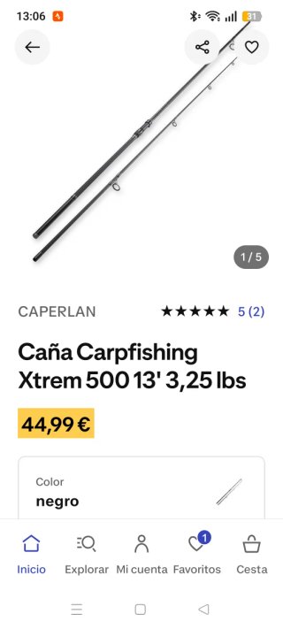 Caña Carpfishing  Xtreme 500 y caña bigrunner
