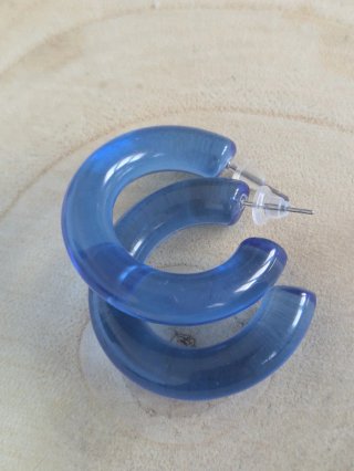 Pendientes Aro Resina Azul