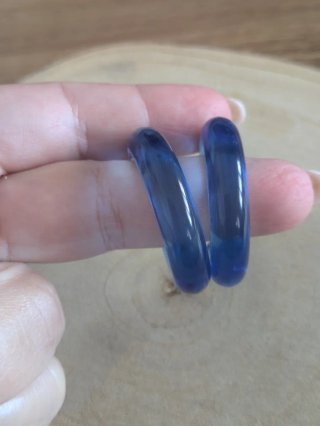 Pendientes Aro Resina Azul