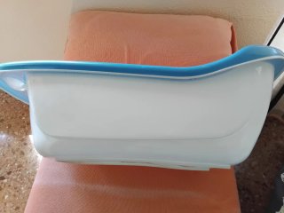 Bañera bebé azul con dibujos 80 cm x 42