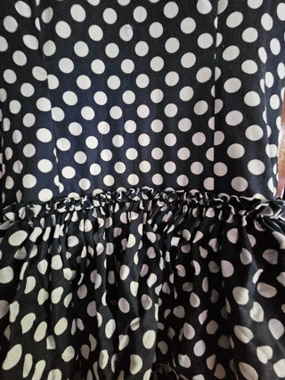 Traje Flamenca Lunares azul y Blanco