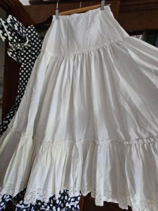 Traje Flamenca Lunares azul y Blanco