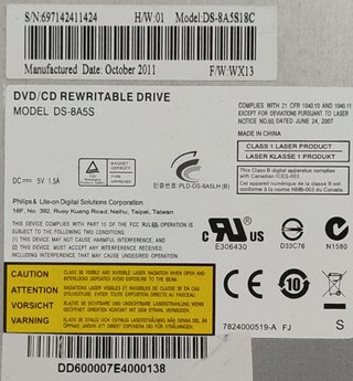 Grabador Lector DVD CD CDROM 12 mm