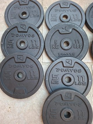 10 discos de pesa Domyos 5kg