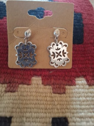 Pendientes Oro Vivo Plata Diseño Calado