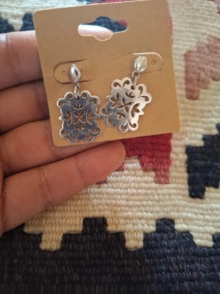 Pendientes Oro Vivo Plata Diseño Calado