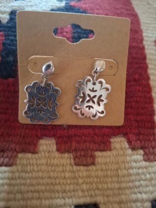 Pendientes Oro Vivo Plata Diseño Calado